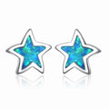 Imitation Opal Star Stud Earrings | Fashion Jewelry Gift Stud Earrings Nixie Blue