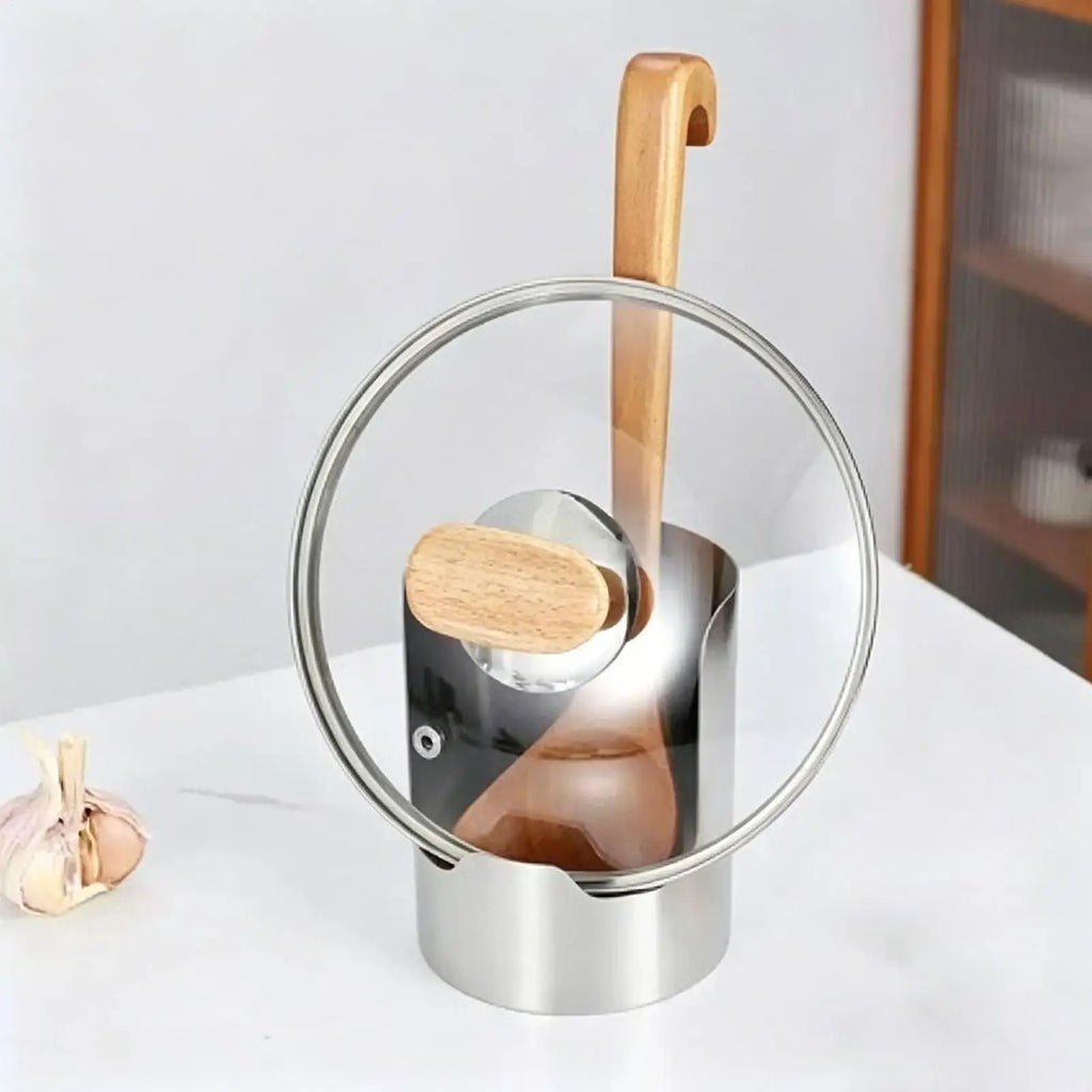 Stainless Steel Spoon Rest & Pot Lid Holder Kitchen Rack Kitchen Utensil Rack Nixie