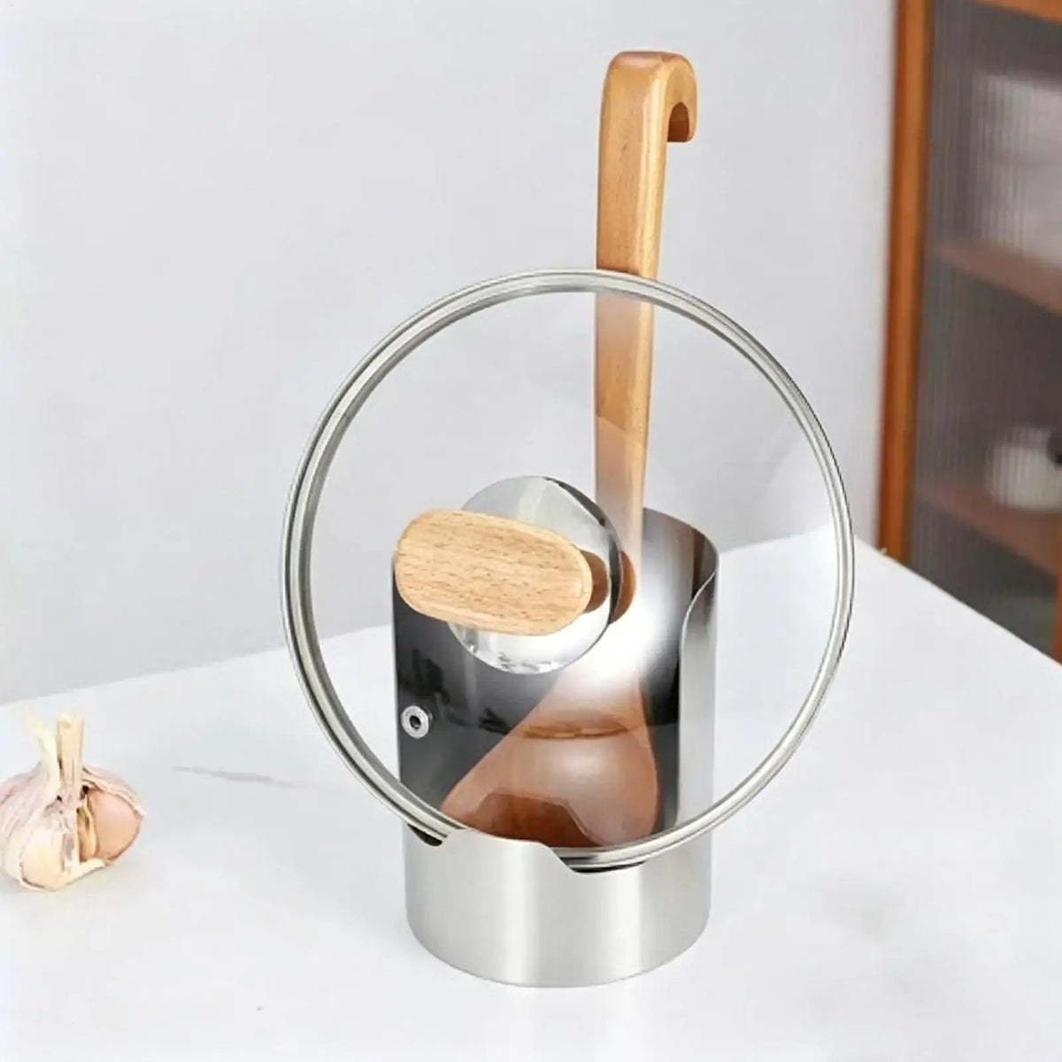 Stainless Steel Spoon Rest & Pot Lid Holder Kitchen Rack