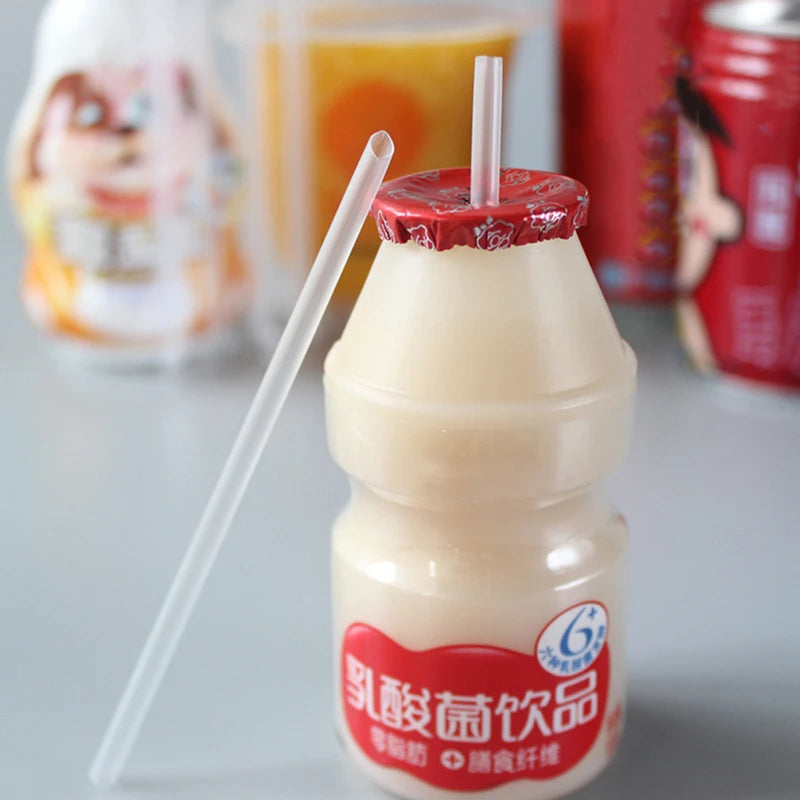 500Pcs Clear Pointed-Tip Disposable Plastic Drinking Straws