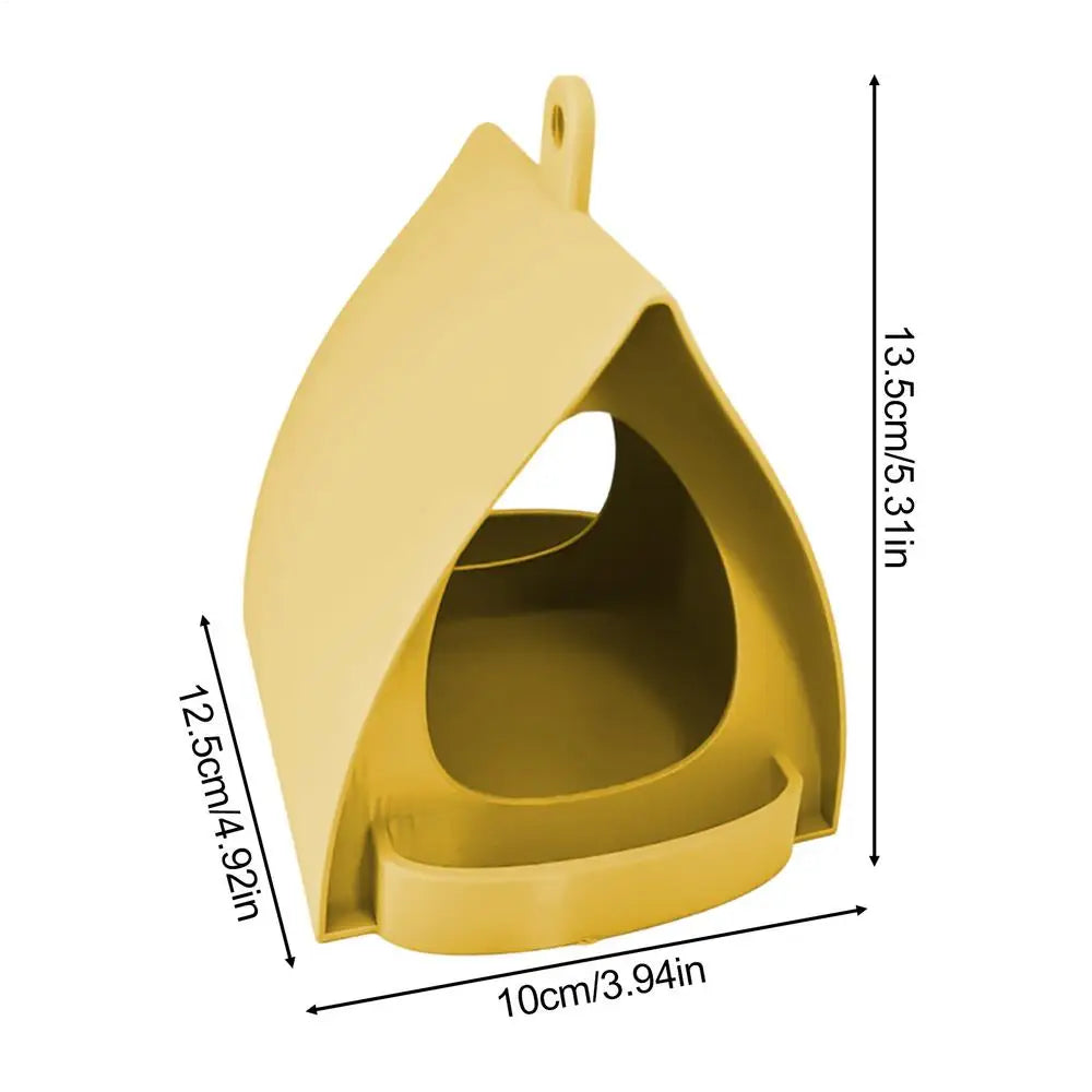 Hut Shape Hanging Outdoor Bird Feeder – Rainproof Design Outdoor Bird Feeder Nixie Yellow