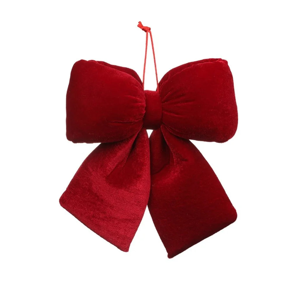 Velvet Bowknot Christmas Ornament – DIY Hanging Xmas Bow Pendant Christmas Bow Ornament Nixie