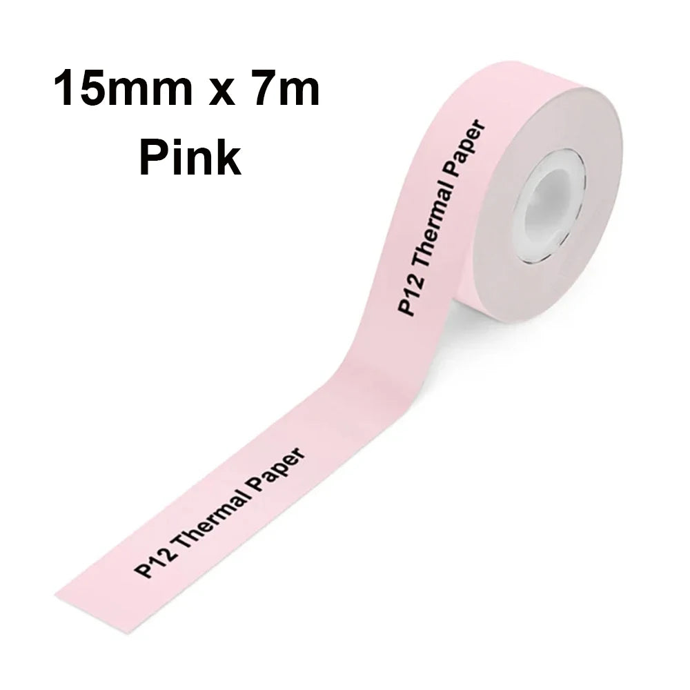 15mm Thermal Label Tape for P12 Q30 D30 Label Printers | Bekia Thermal Label Tape Nixie U15mmx7m pink