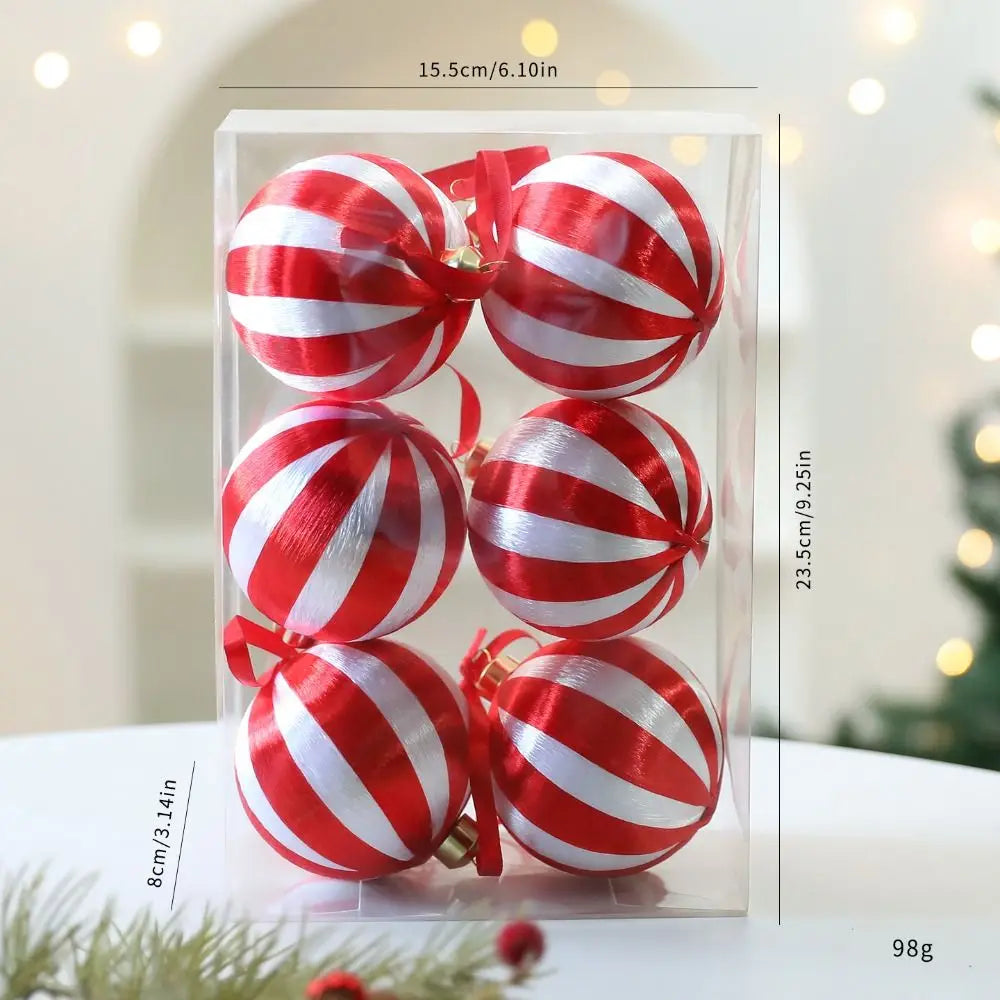 6-Piece Multicolor Christmas Ball Ornaments Set – 8cm Baubles Christmas Ornament Set Nixie