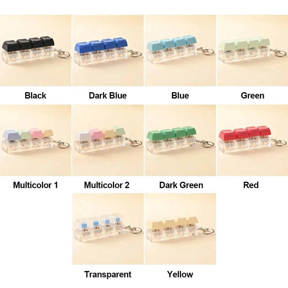 DIY Keyboard Fidget Keychain Clicker Button Keycap Toy