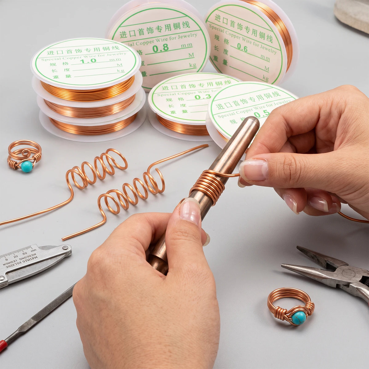 Copper Wire Kit for Jewelry Making – 7 Gauges, Anti-Tarnish Jewelry Craft Wire Nixie