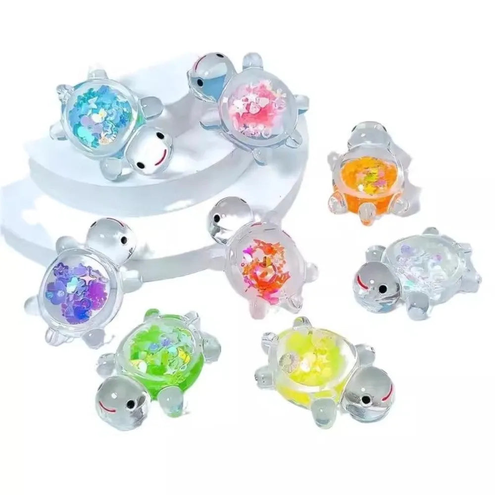 10pcs Glow in the Dark Resin Turtle Figurines for DIY Crafts