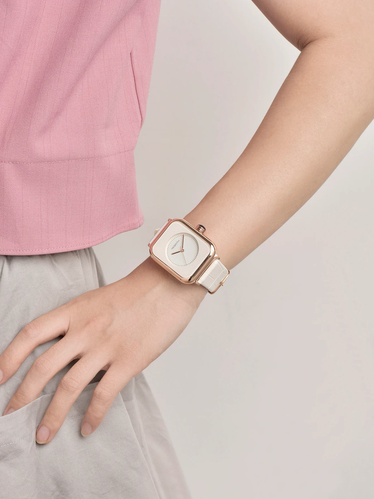 REBIRTH Women's Leather Quartz Watch – Minimalist Casual Style Women's Quartz Watch Nixie