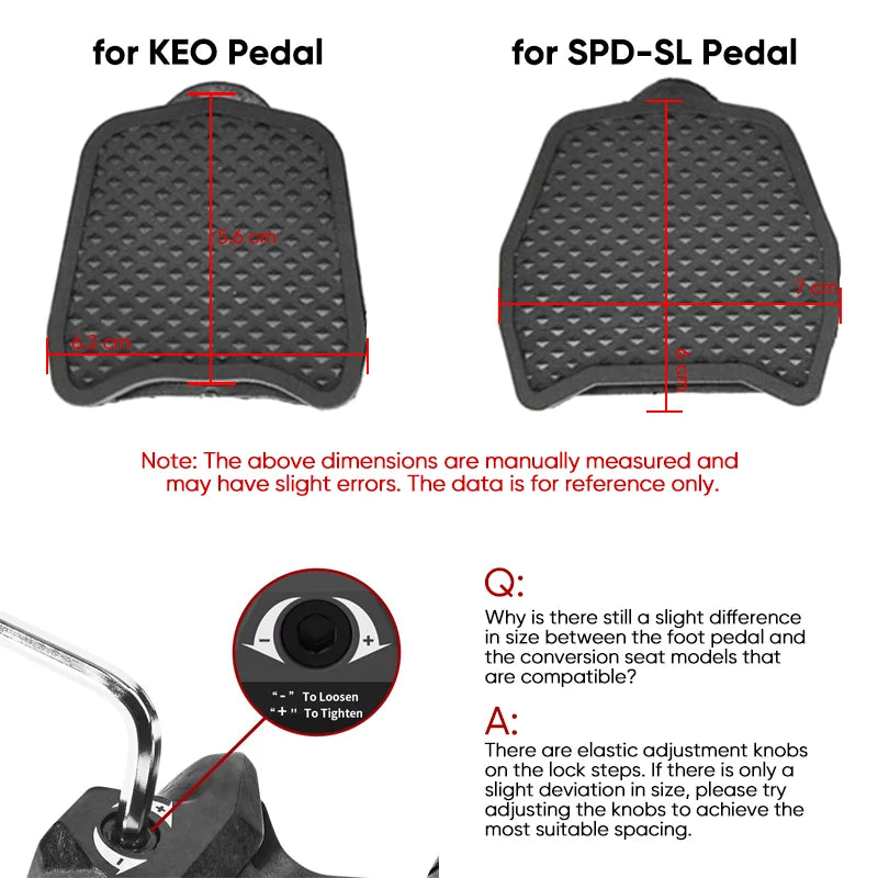 BUCKLOS Road Bike Pedal Adapter – SPD-SL & LOOK KEO Converter Bike Pedal Adapter Nixie