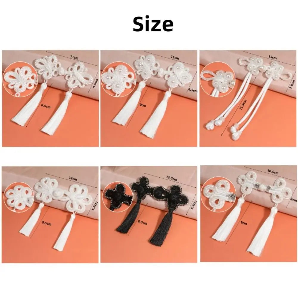 Chinese Tassel Plate Buckle Hand-Beaded Knot Button DIY