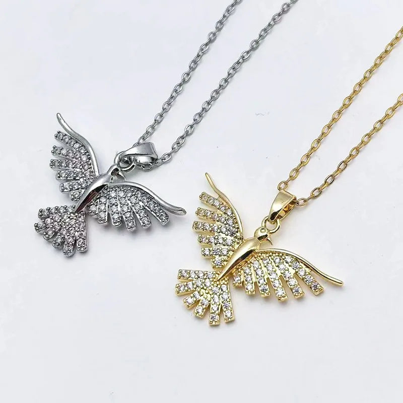 Phoenix Pendant Necklace | Copper Zircon Clavicle Chain Pendant Necklace Nixie