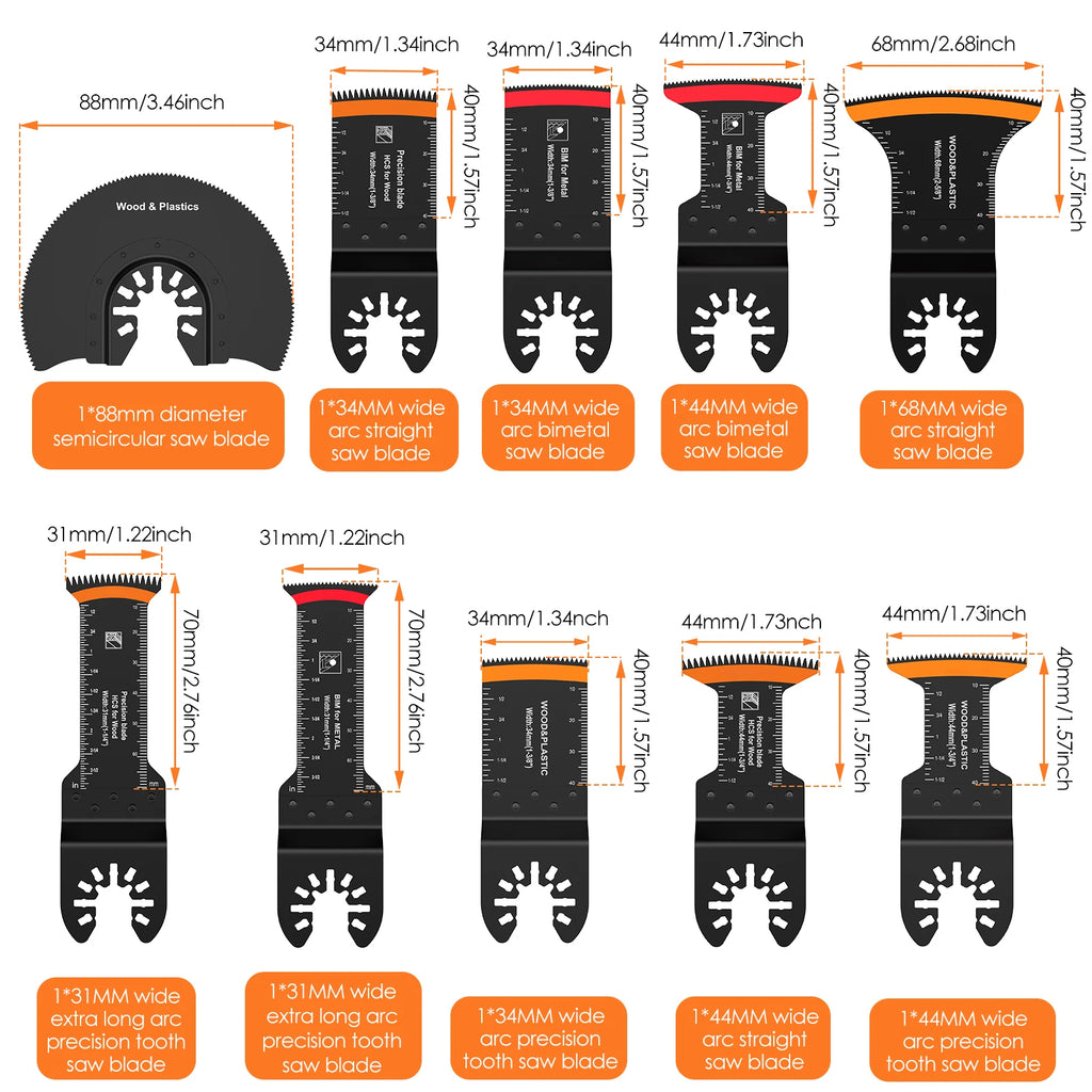 Oscillating Multitool Saw Blades – 24 Pc High Carbon Steel Set