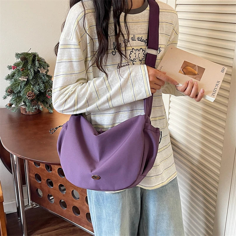 Large Capacity Lightweight Nylon Crossbody Bag for Women