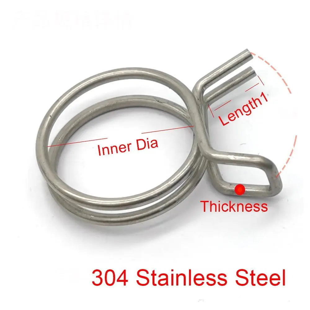 10Pcs Stainless Steel Spring Hose Clamps 5mm–30mm Assortment Kit Spring Hose Clamps Nixie