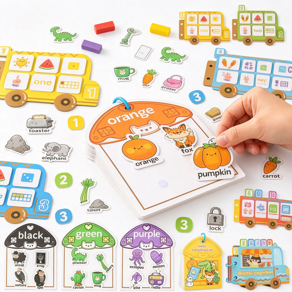 Montessori Busy Book Set – Color & Number Learning for Kids Educational Activity Book Nixie