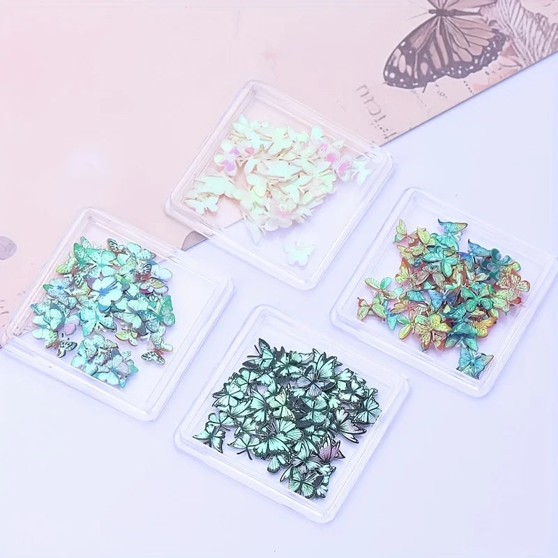 50PCS Iridescent Butterfly Sequins for Nail Art & DIY Decor Nail Art Sequins Nixie