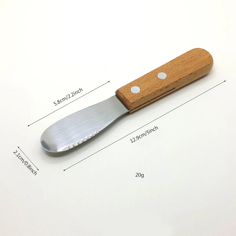 Wooden Handle Stainless Steel Butter & Cheese Spreader Knife