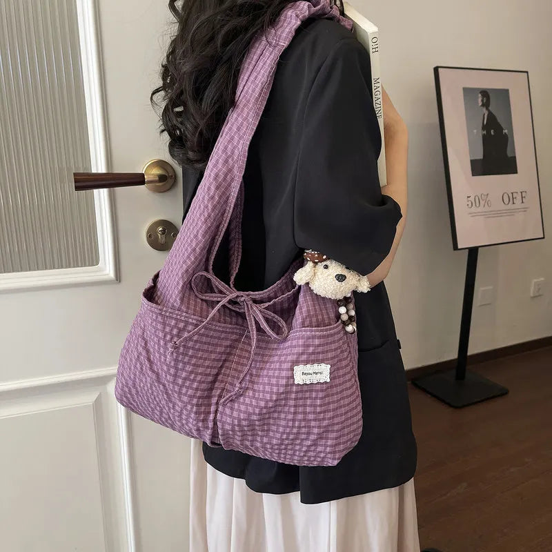 Korean Style Patterned Canvas Tote Bag – Large Capacity Women Canvas Tote Bag Nixie
