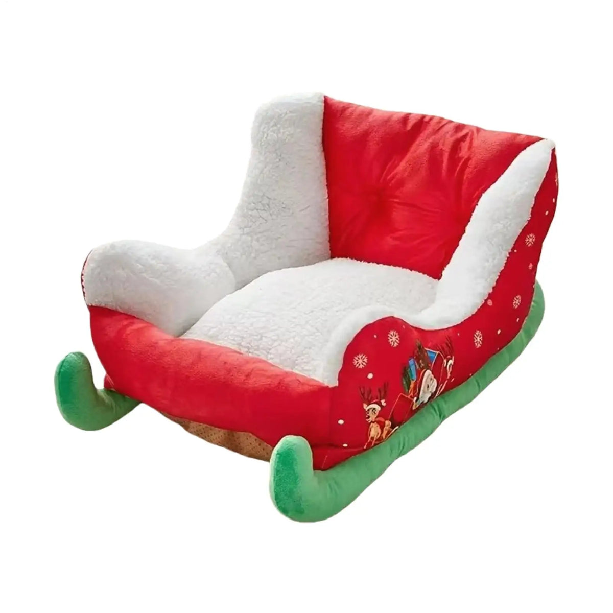 Christmas Sled Dog & Cat Bed – Festive Washable Pet Sofa Holiday Pet Bed Nixie Default Title