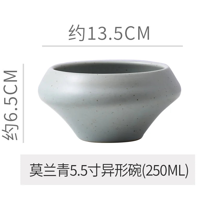 Japanese Retro Ceramic Dipping Dish & Bowl | Wabi-Sabi Style Ceramic Dish Bowl Nixie 5.5 inch B model