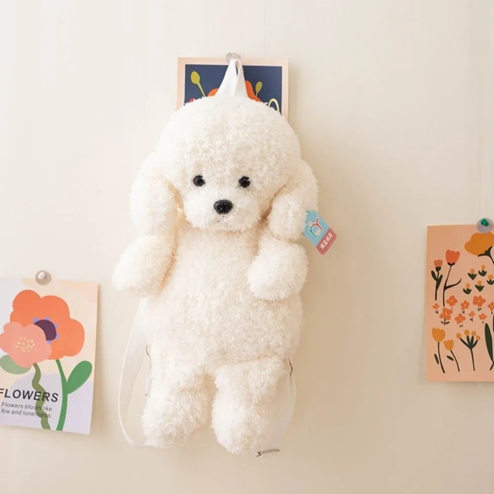 Kawaii Plush Teddy Dog Backpack – Cute Poodle Bag for Girls Plush Animal Backpack Nixie