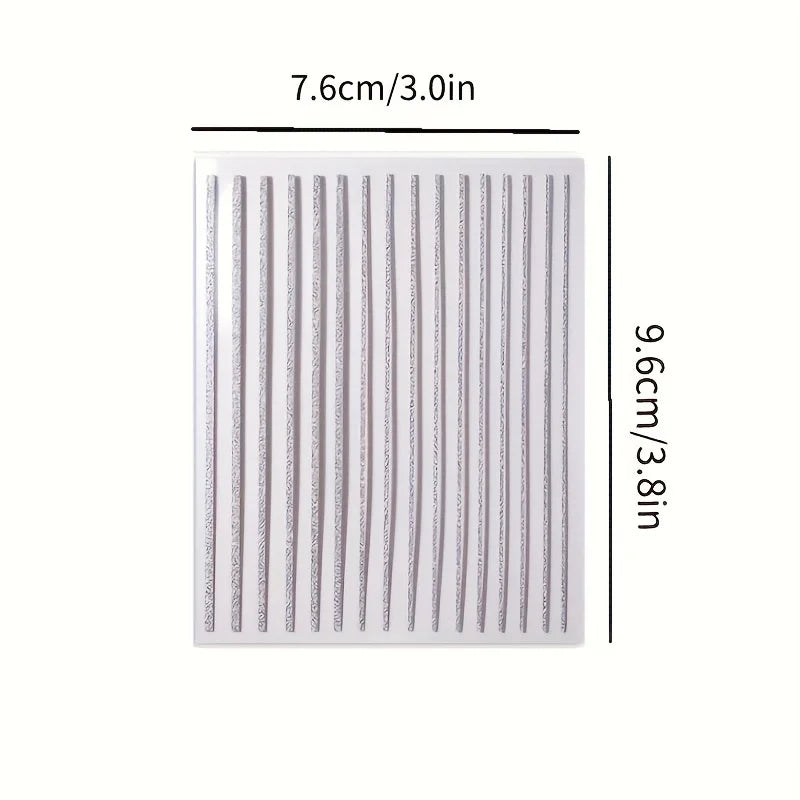 6 Sheet French 3D Nail Decals Reflective Glitter Stripe Stickers Nail Art Stickers Nixie