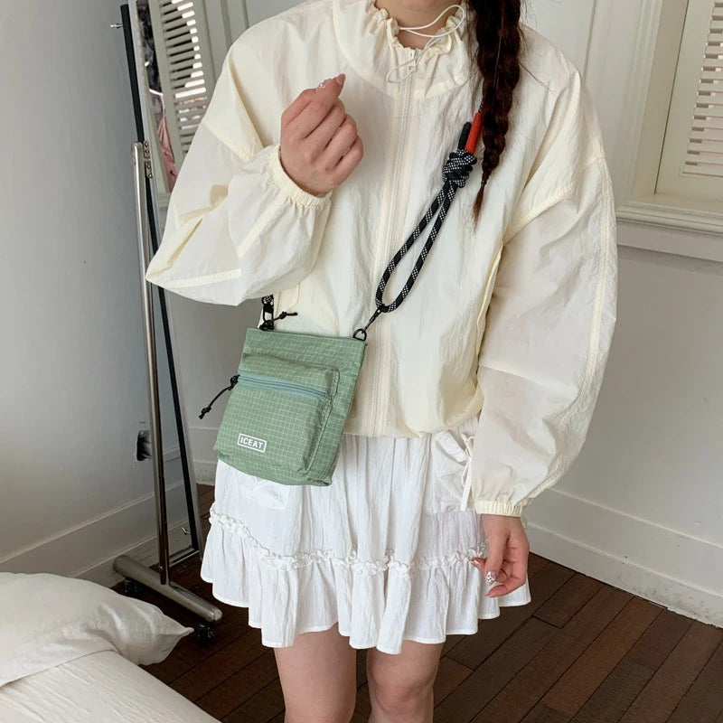 Korean Mini Crossbody Phone Bag | Nylon Casual Commuter Bag Crossbody Phone Bag Nixie
