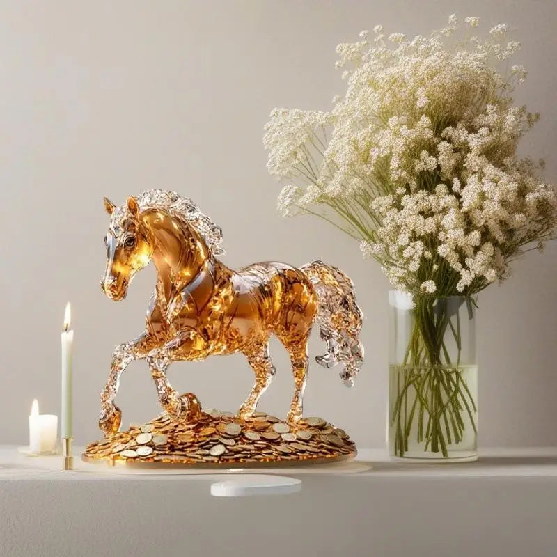 Acrylic Horse Stand Decoration – 2D Flat Modern Tabletop Ornament Tabletop Ornament Nixie