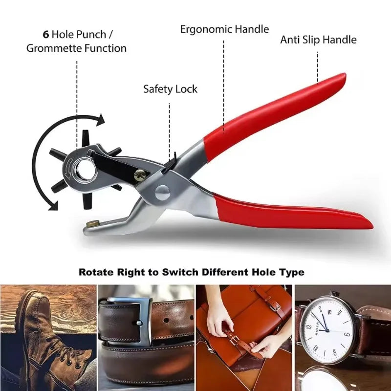 Leather Hole Punch – Carbon Steel Belt Puncher Craft Tool Leather Hole Punch Nixie