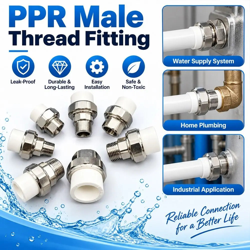 PPR Pipe Connector Stainless Steel Thread Fitting 1/2" 3/4" 1" PPR Pipe Fitting Nixie