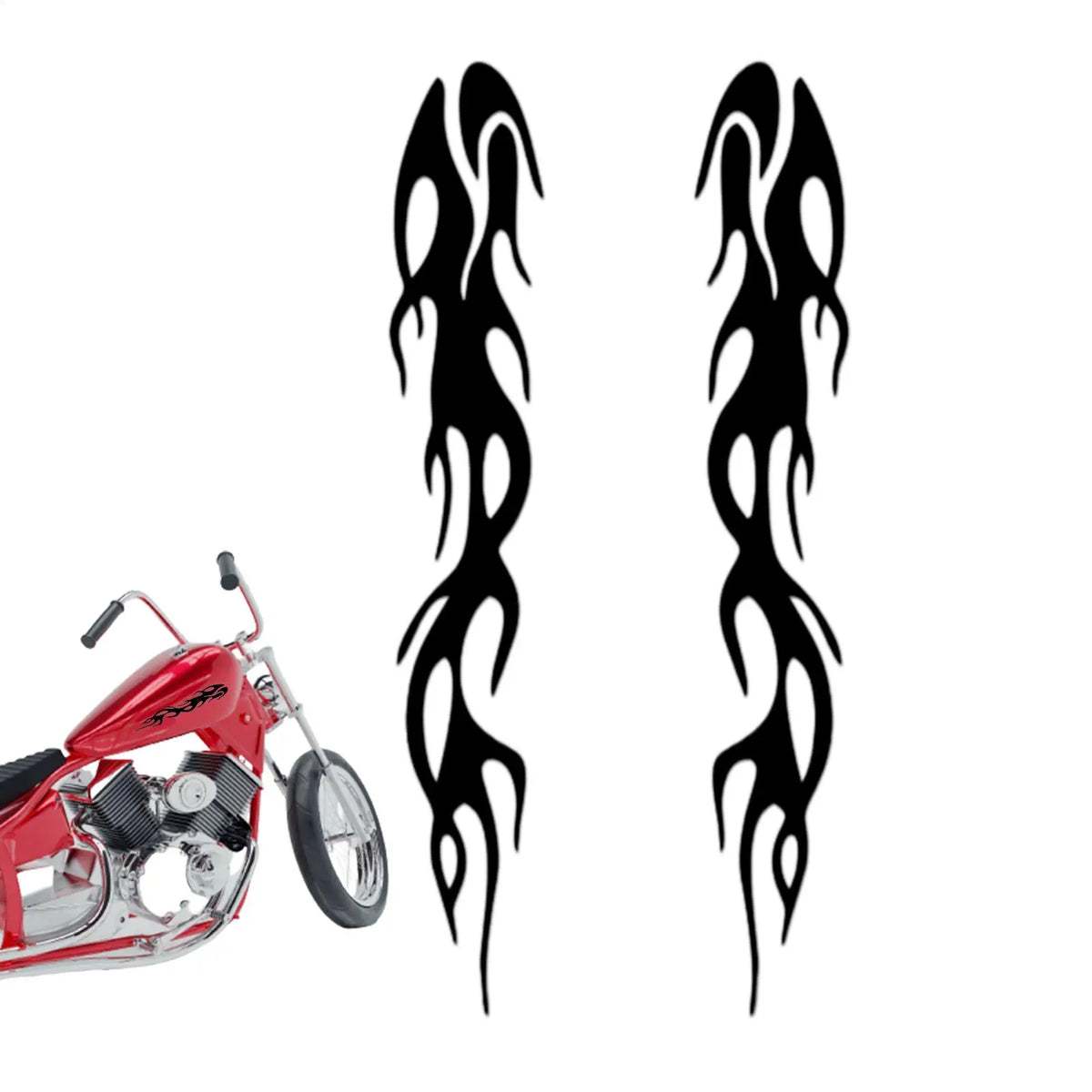 Reflective Flame Motorcycle Stickers – Waterproof Vehicle Decals