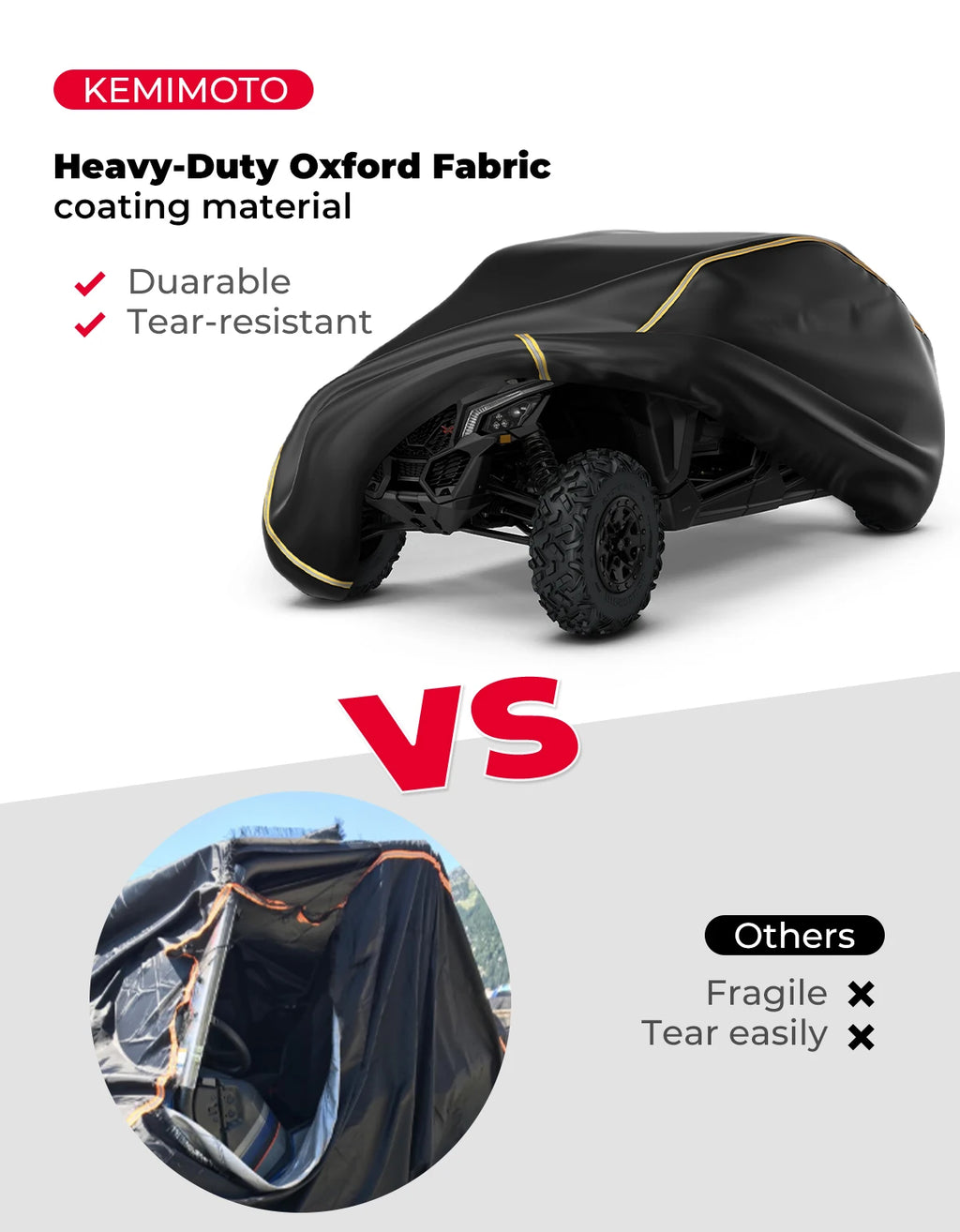 KEMIMOTO Can-Am Maverick X3 MAX Waterproof UTV Cover 4-Seater UTV Cover Nixie