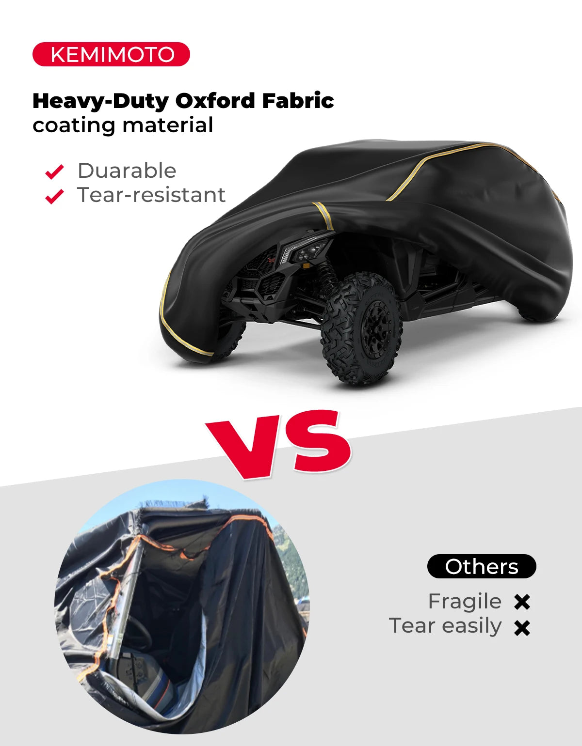 KEMIMOTO Can-Am Maverick X3 MAX Waterproof UTV Cover 4-Seater UTV Cover Nixie