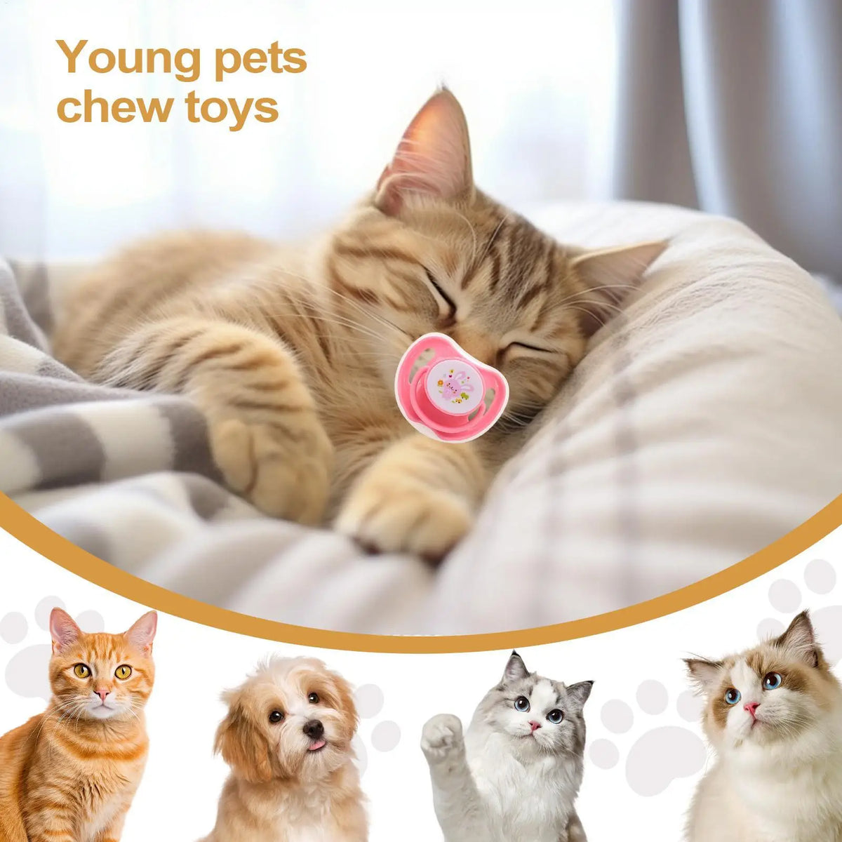4pcs Butterfly Silicone Pacifiers Chew Toy for Kittens & Puppies Pet Chew Toy Nixie