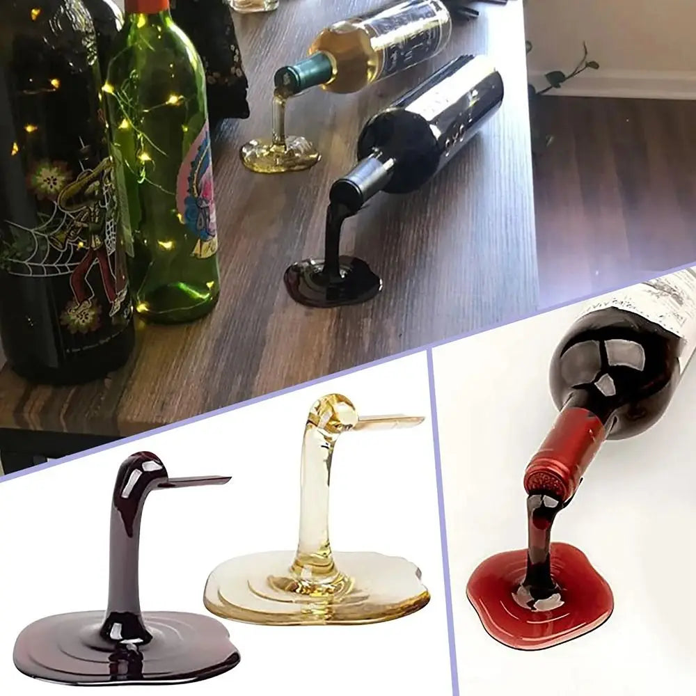 Spilled Wine Bottle Holder – Fun Creative ABS Wine Stand Rack