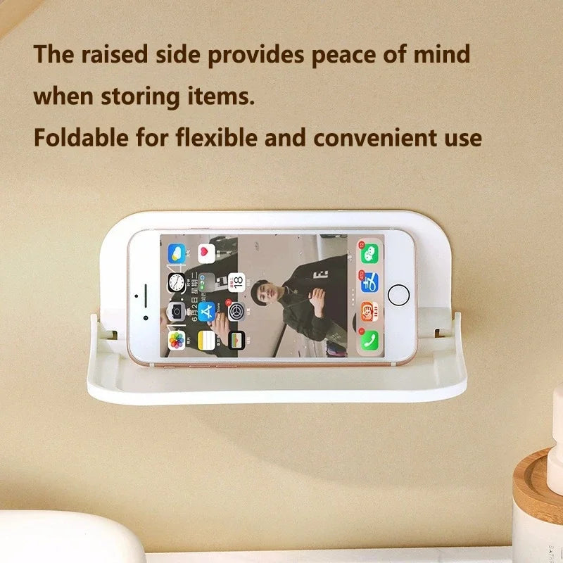 Foldable No Drill Wall Shelf Mounted Storage Rack Organizer Wall Storage Shelf Nixie