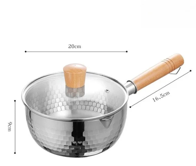 Yukihira Stainless Steel Saucepan with Glass Lid & Hook