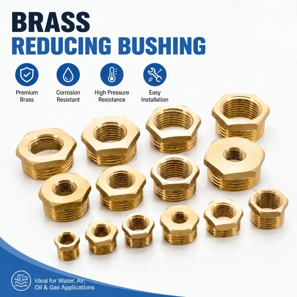 Brass Hex Bushing Reducing Coupler – 1/8 to 3/4 Pipe Fitting