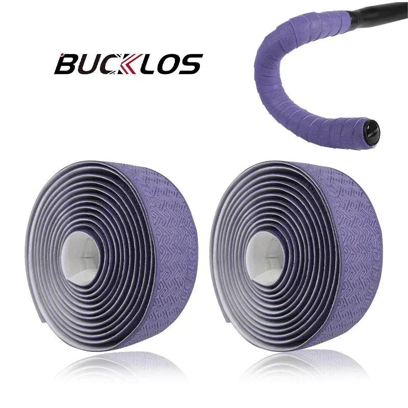 BUCKLOS Road Bike Handlebar Tape Non-Slip PU EVA Bar Wrap Bicycle Handlebar Tape Nixie M1-PURPLE