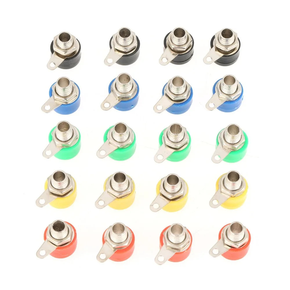 20Pcs 4mm Banana Jack Sockets ABS Insulated Speaker Terminals Banana Jack Terminal Nixie Brown