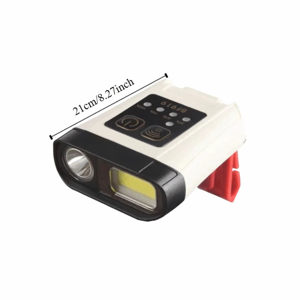 USB Rechargeable Clip-On Cap Light – Dual COB LED, 400LM