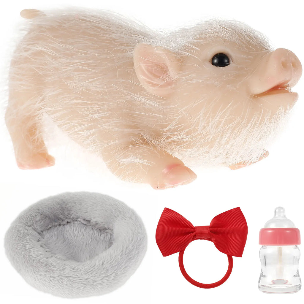Lifelike Mini Reborn Silicone Pig Doll – Cute Piggy Toy Gift Silicone Animal Doll Nixie