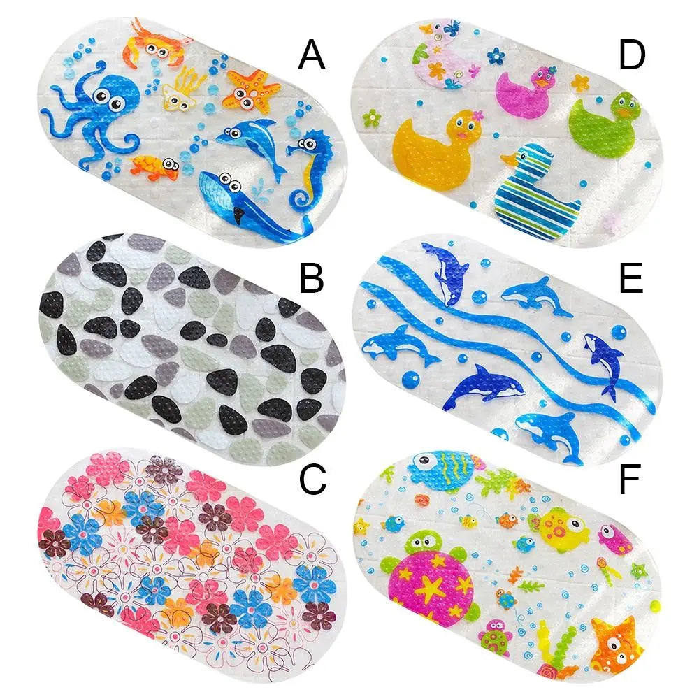 Anti-Slip PVC Bath Mat with Suction Cups – Kids Cartoon Designs