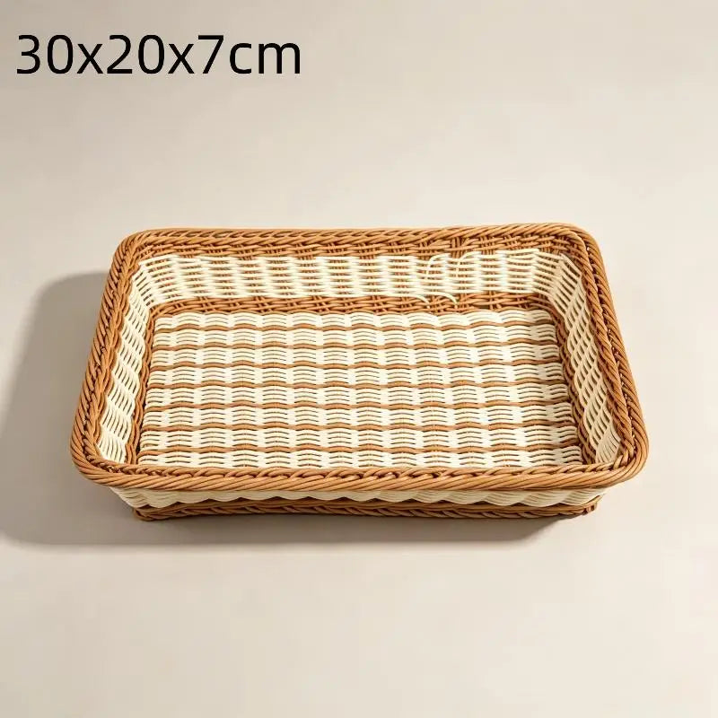 Imitation Rattan Storage Basket – BPA-Free Woven Organizer Storage Basket Nixie A54 one size