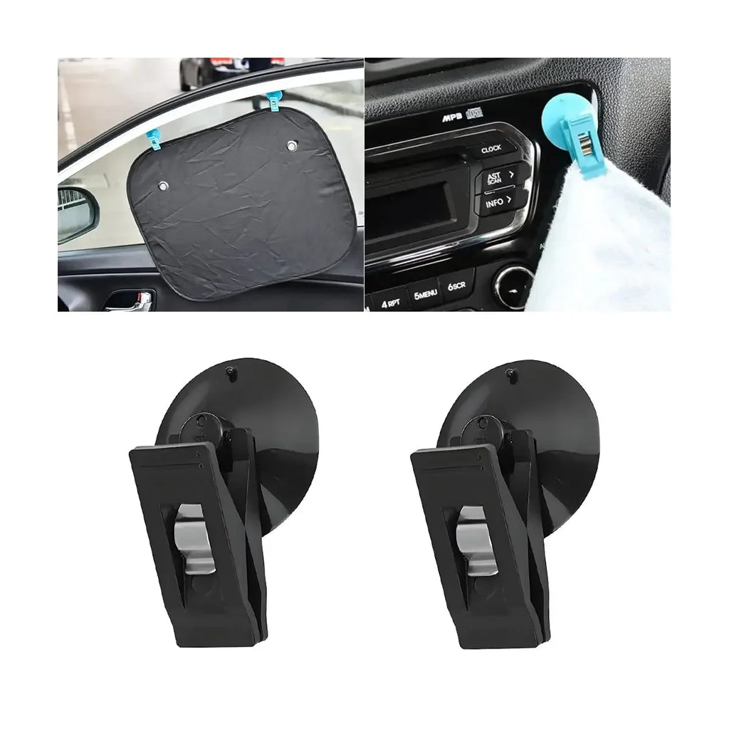 4pcs Car Suction Cup Clips – Sunshade, Card & Glasses Holder Car Suction Cup Clip Nixie 4pcs Black