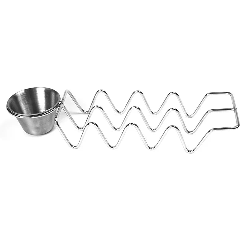 Stainless Steel Taco Holder Rack – Wave Shape Slots