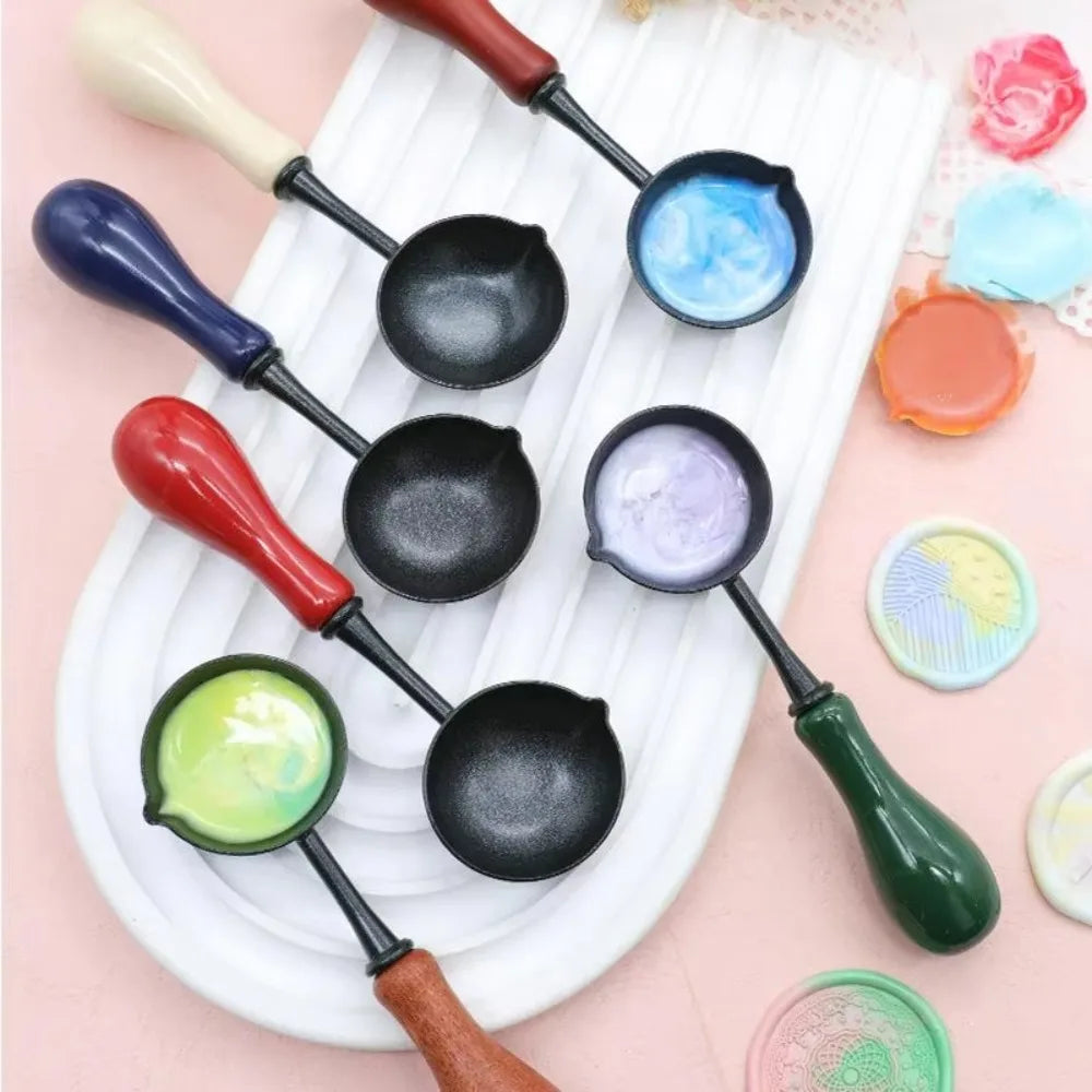 Non-Stick Wax Sealing Spoon – Reusable Wood Handle Tool Wax Sealing Tool Nixie