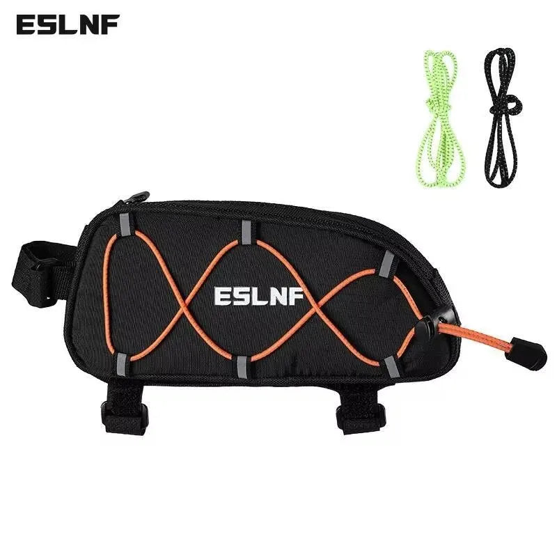 ESLNF Rainproof Bike Top Tube Bag – Reflective MTB Road Cycling Bike Frame Bag Nixie Black