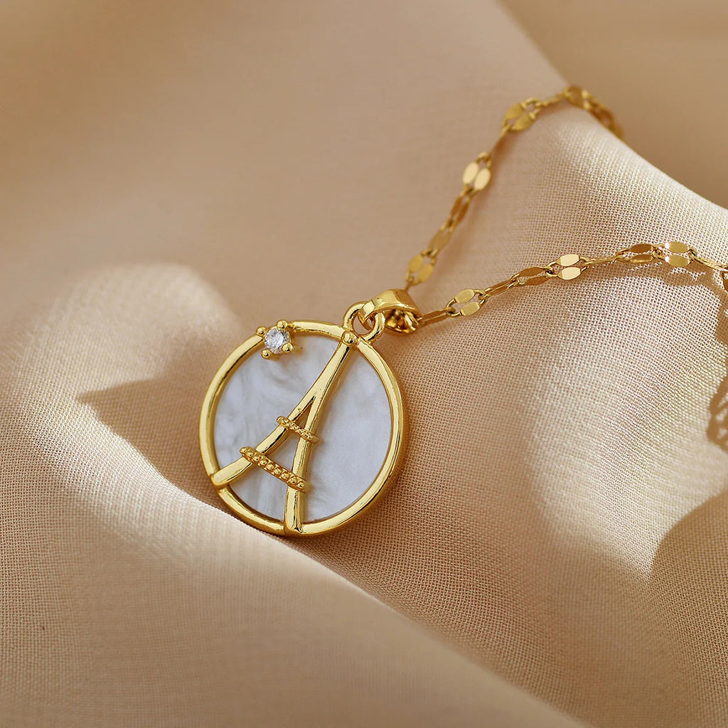 Eiffel Tower Pendant Necklace Gold Stainless Steel Clavicle Chain Pendant Necklace Nixie