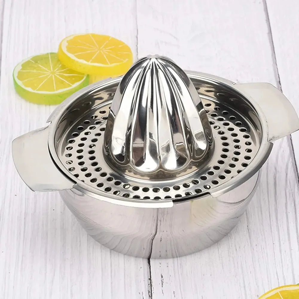 Stainless Steel Citrus Squeezer & Lemon Juicer with Bowl Citrus Juicer Squeezer Nixie Silver Squeezer
